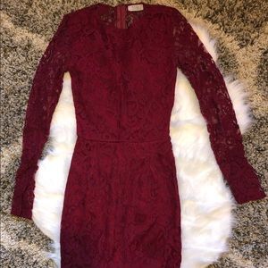 Wine lace dress